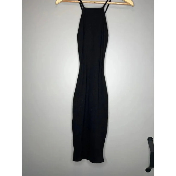 Naked wardrobe black ribbed sweater tank midi dress high neck size SMALL - Picture 2 of 6
